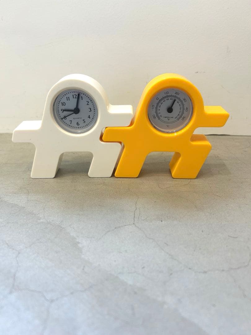 ポストモダン 時計 置き時計 湿度計