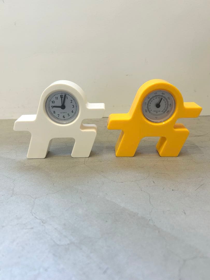 ポストモダン 時計 置き時計 湿度計