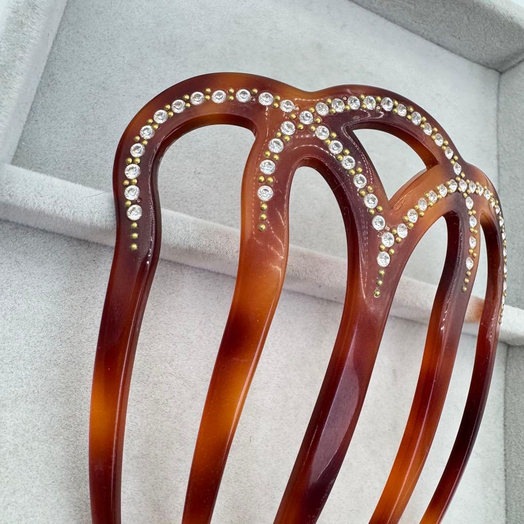 【人気】Alexandre de Paris ヘアコーム　ストーン　ブラウン