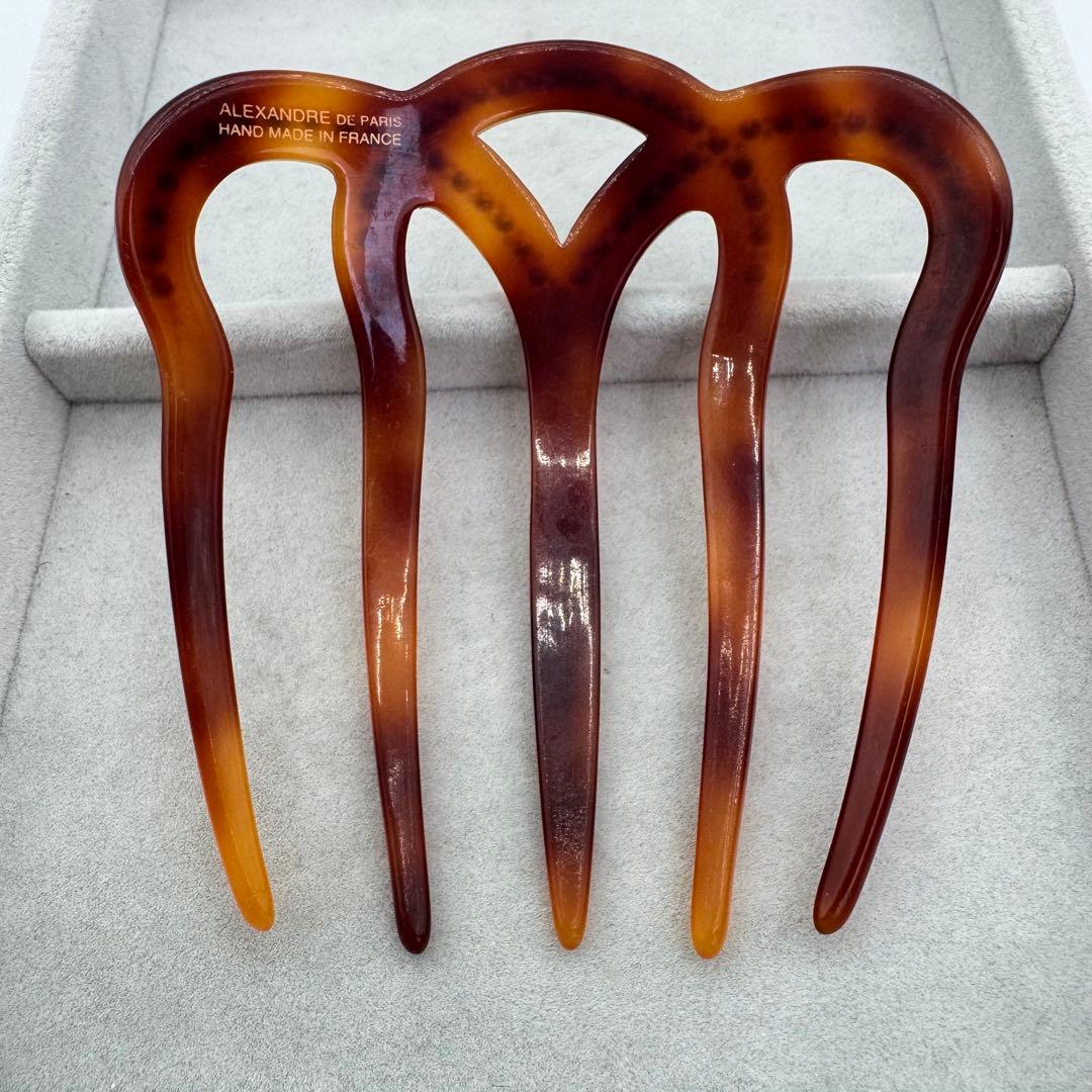 【人気】Alexandre de Paris ヘアコーム　ストーン　ブラウン