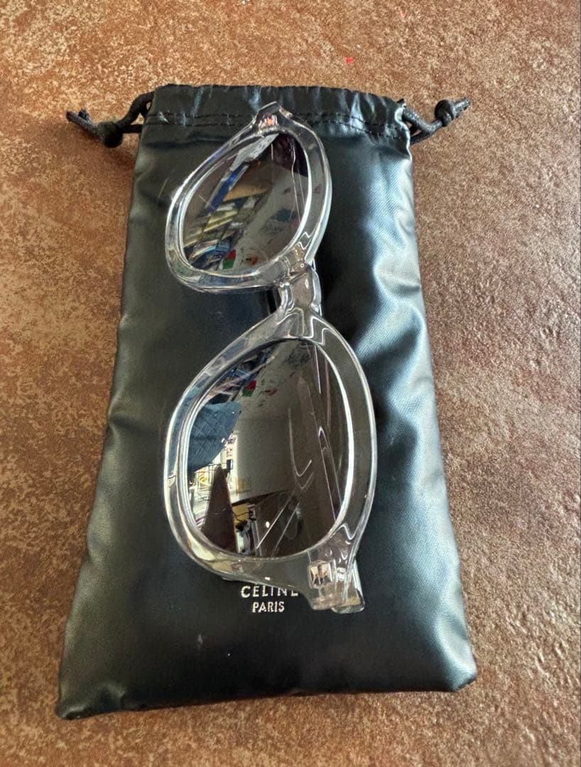 【美品】セリーヌクリア 太縁 ウェリントン メガネ サングラス