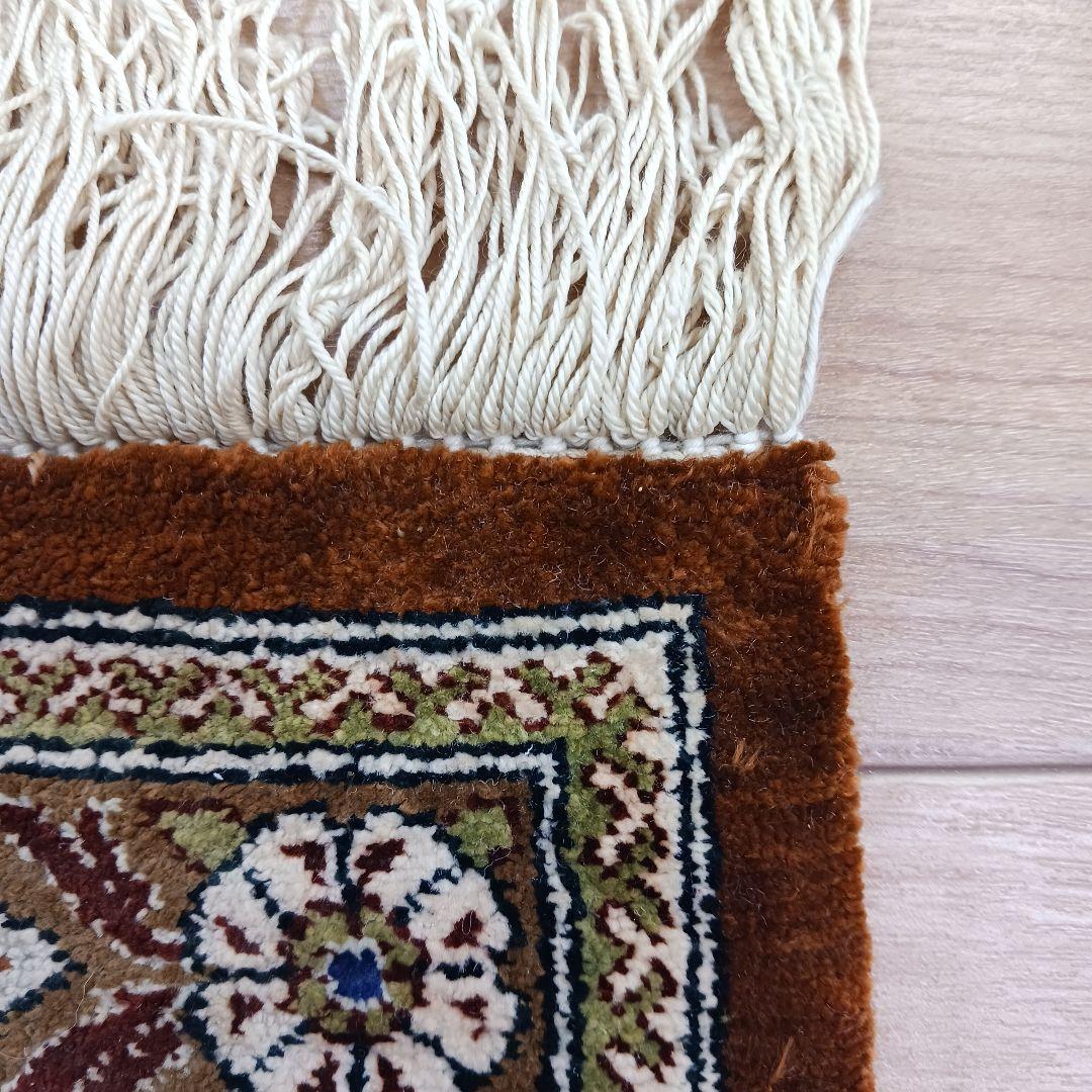 Y3327 ペルシャ絨毯 クム ババイ工房 シルク100% 手織100万ノット