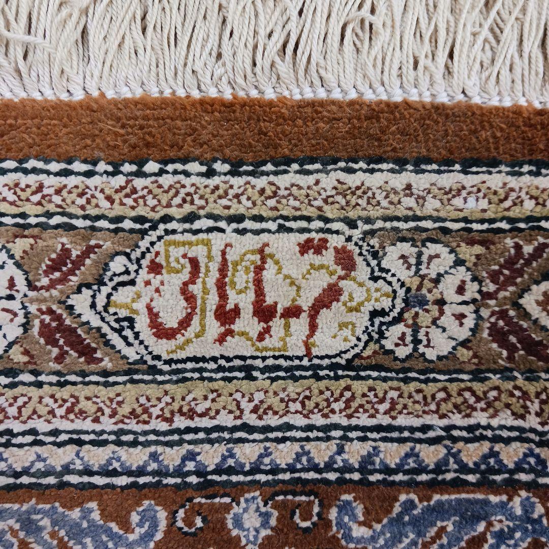 Y3327 ペルシャ絨毯 クム ババイ工房 シルク100% 手織100万ノット