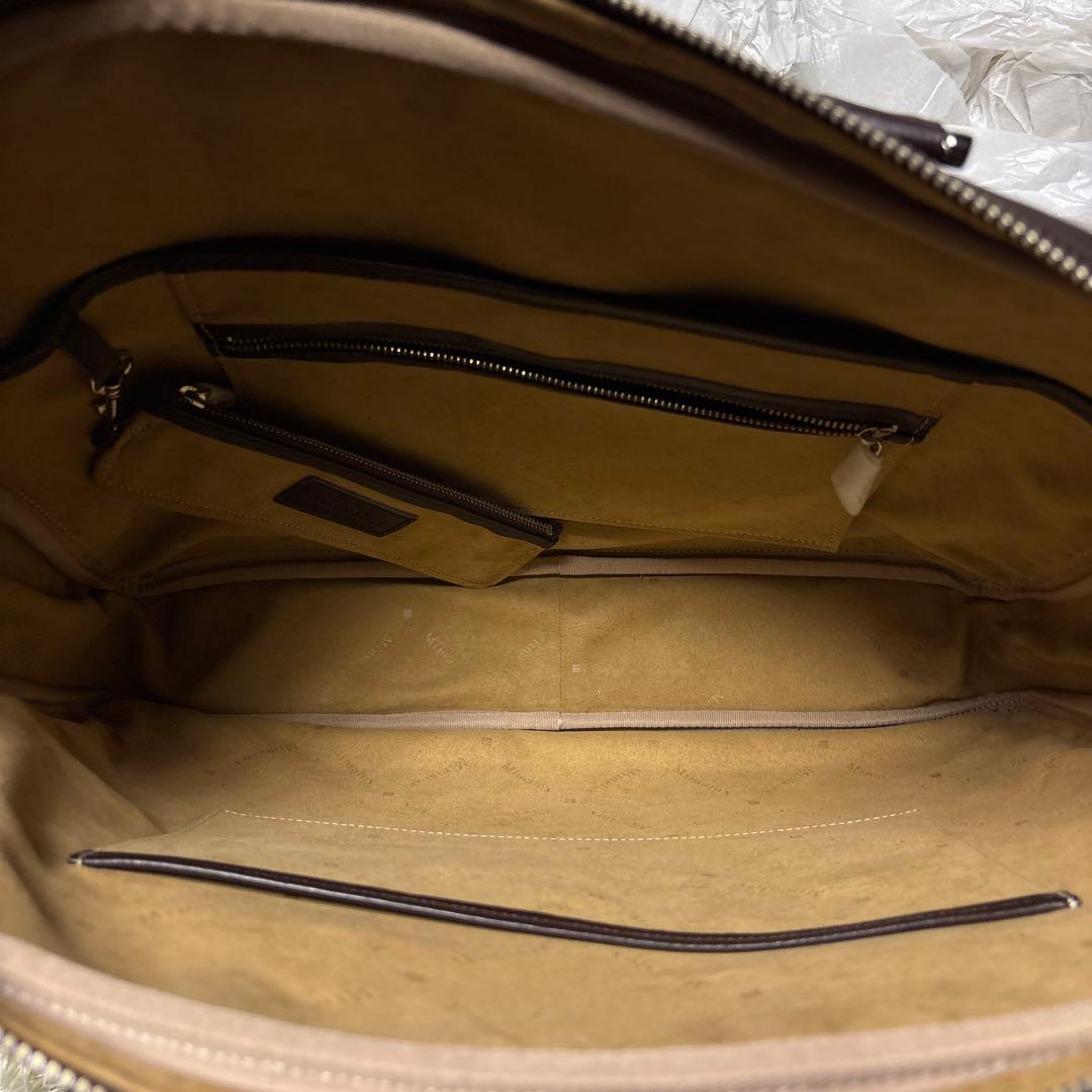 未使用 Mimalux 2way ブリーフケース 編み込み ビジネスバッグ 馬革