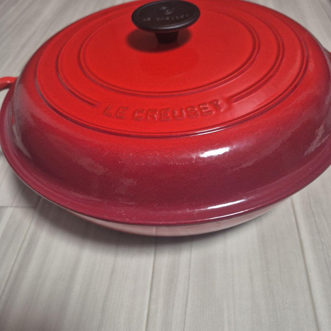 ル.クルーゼ　ビュッフェ　キャセロール　３０cm　チェリーレッド　約５kg　美品