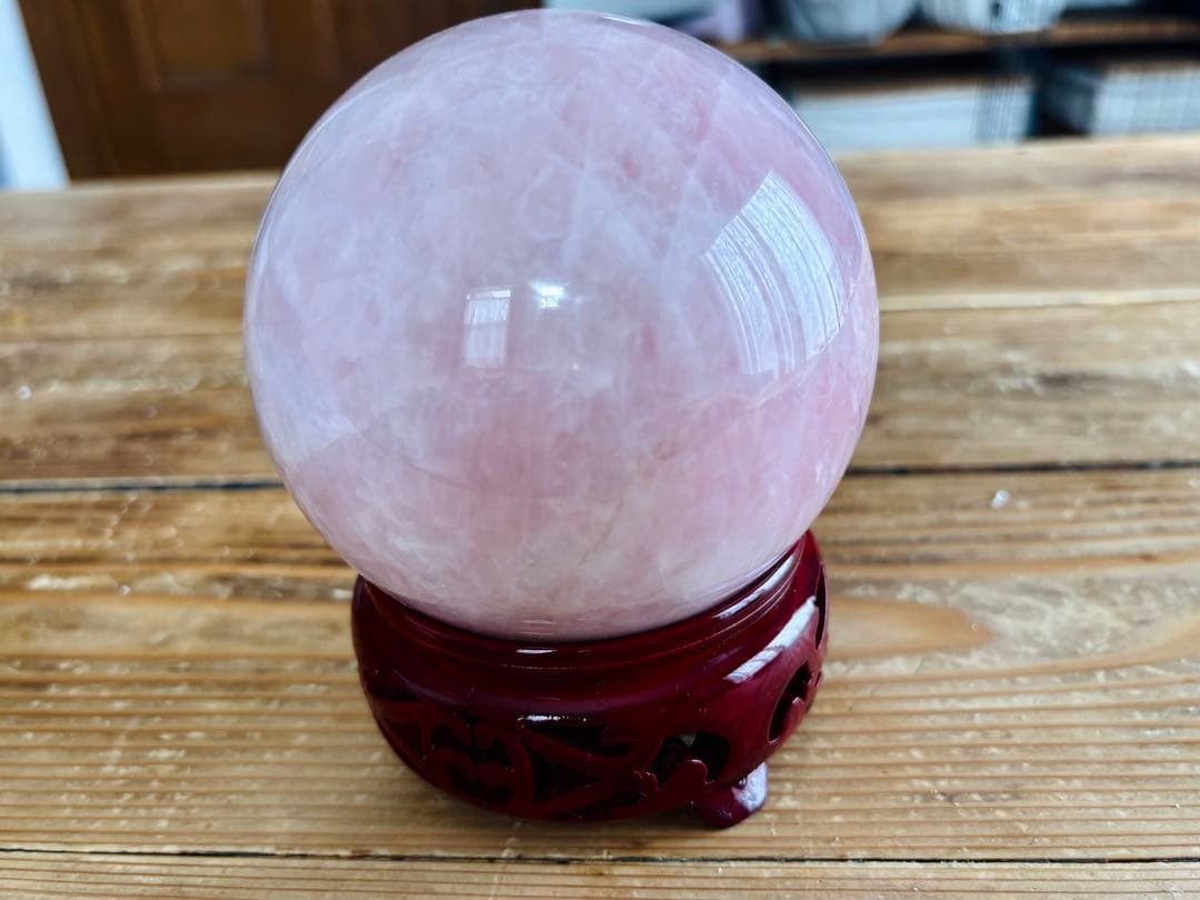 セール 恋愛運上昇 ローズクオーツ 天然石 スフィア　丸玉 10cm