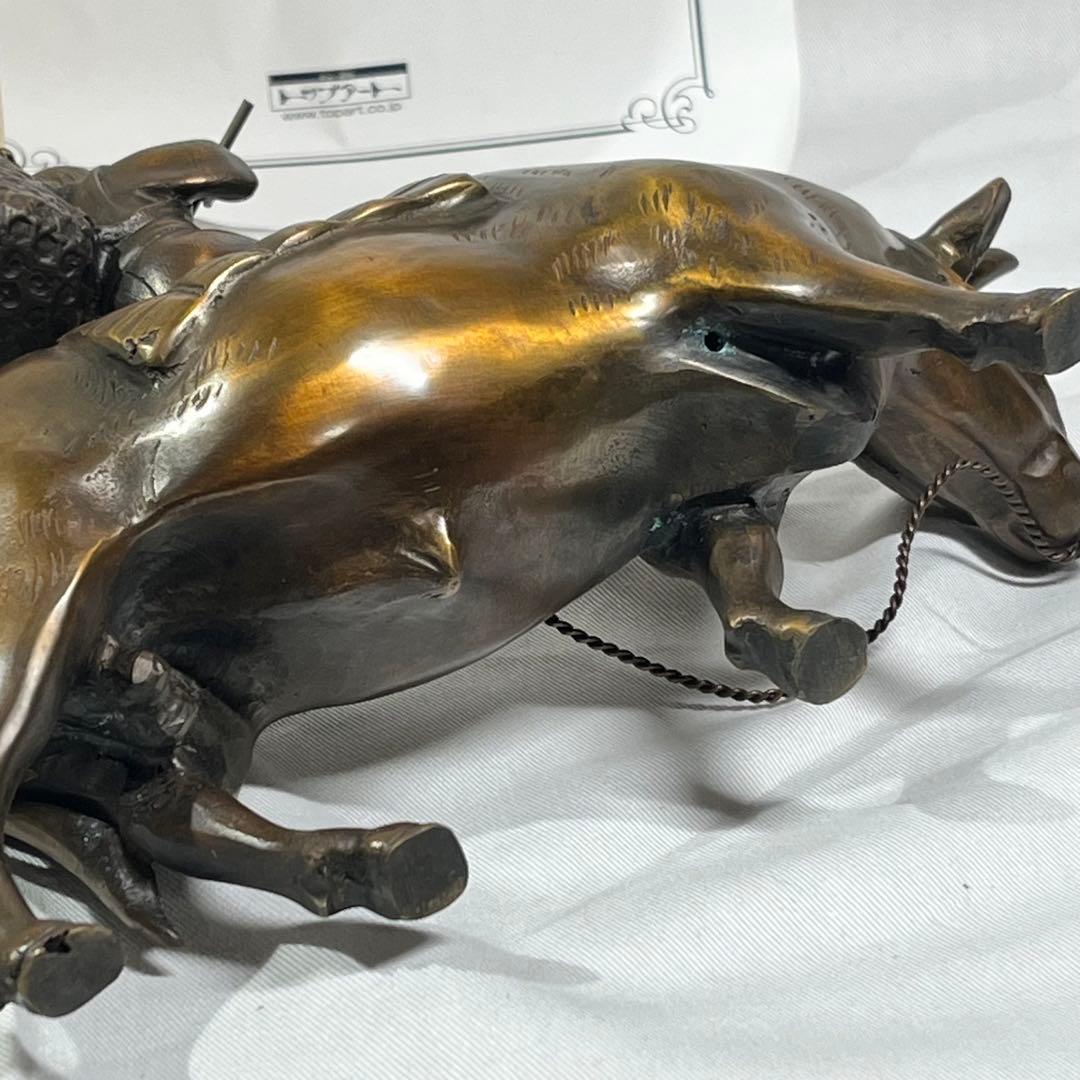 青銅製 置物 立牛童子 高岡伝統工芸士 瑞峰作 十牛図 騎牛帰家