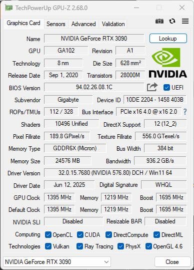 グラフィックボード・グラボ・ビデオカード GIGABYTE RTX 3090 Turbo Edition