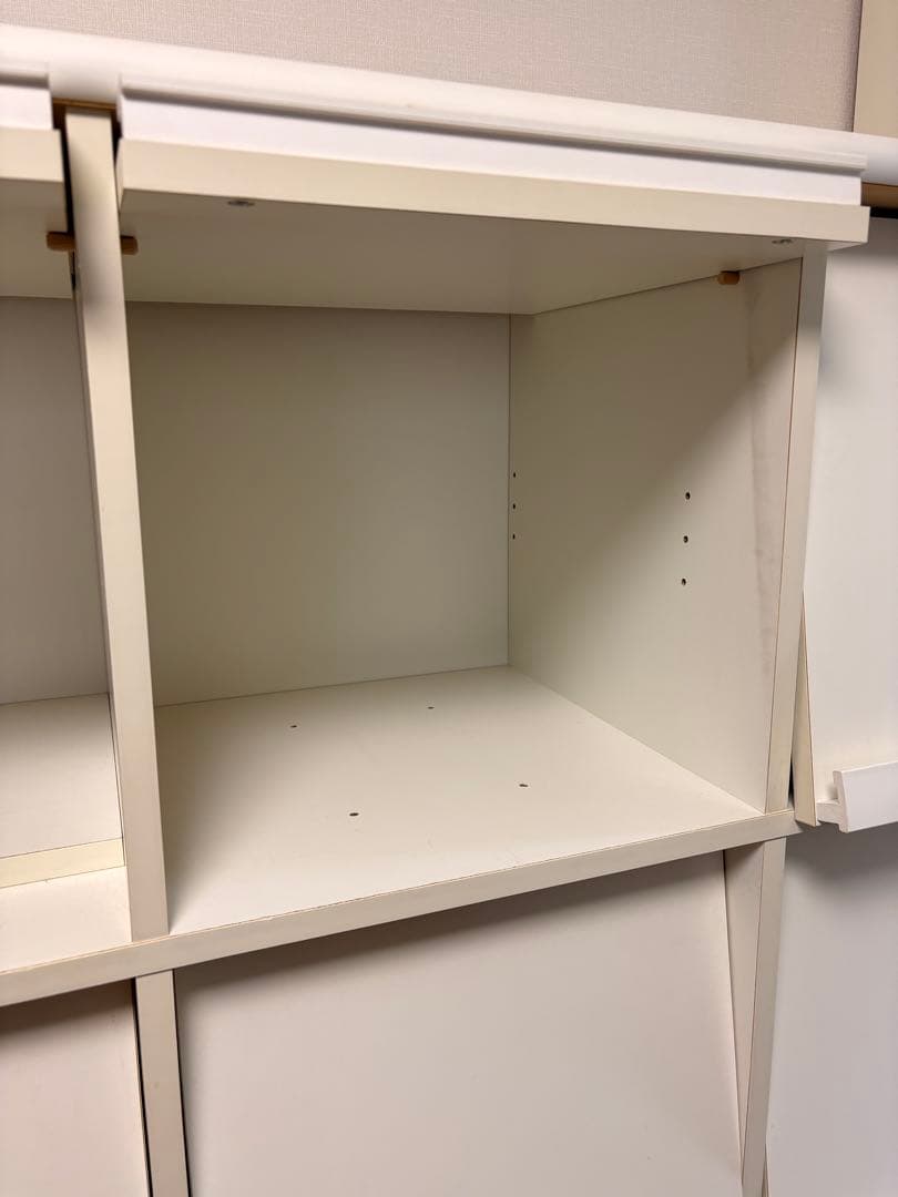 Morris　ホワイトスライド式本棚 12個収納