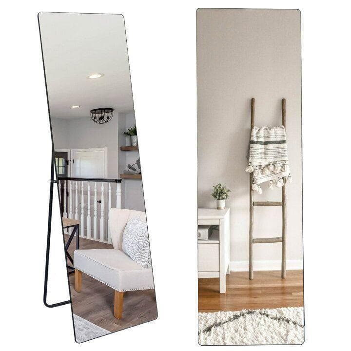 スタンドミラー 壁掛け 全身 鏡 姿見鏡 150cmx40cm 金 R1521