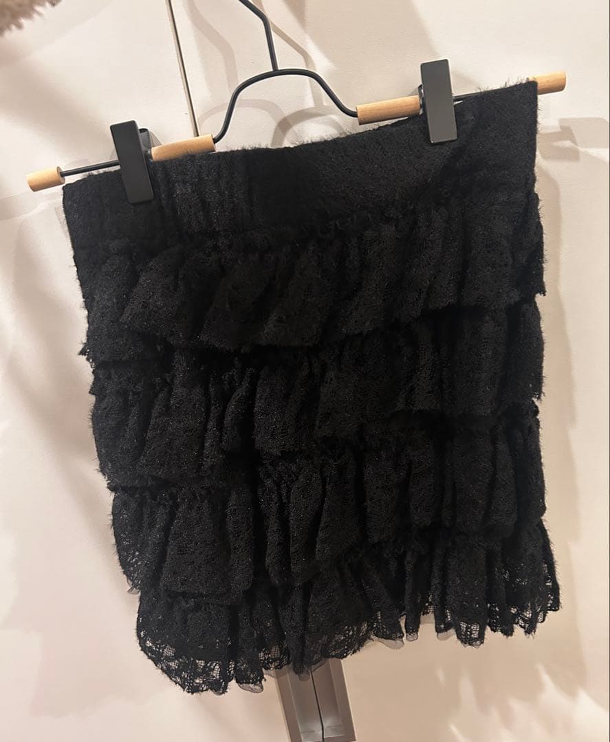 BUBBLES TOKYO シャギーレースアンサンブル　ブラック