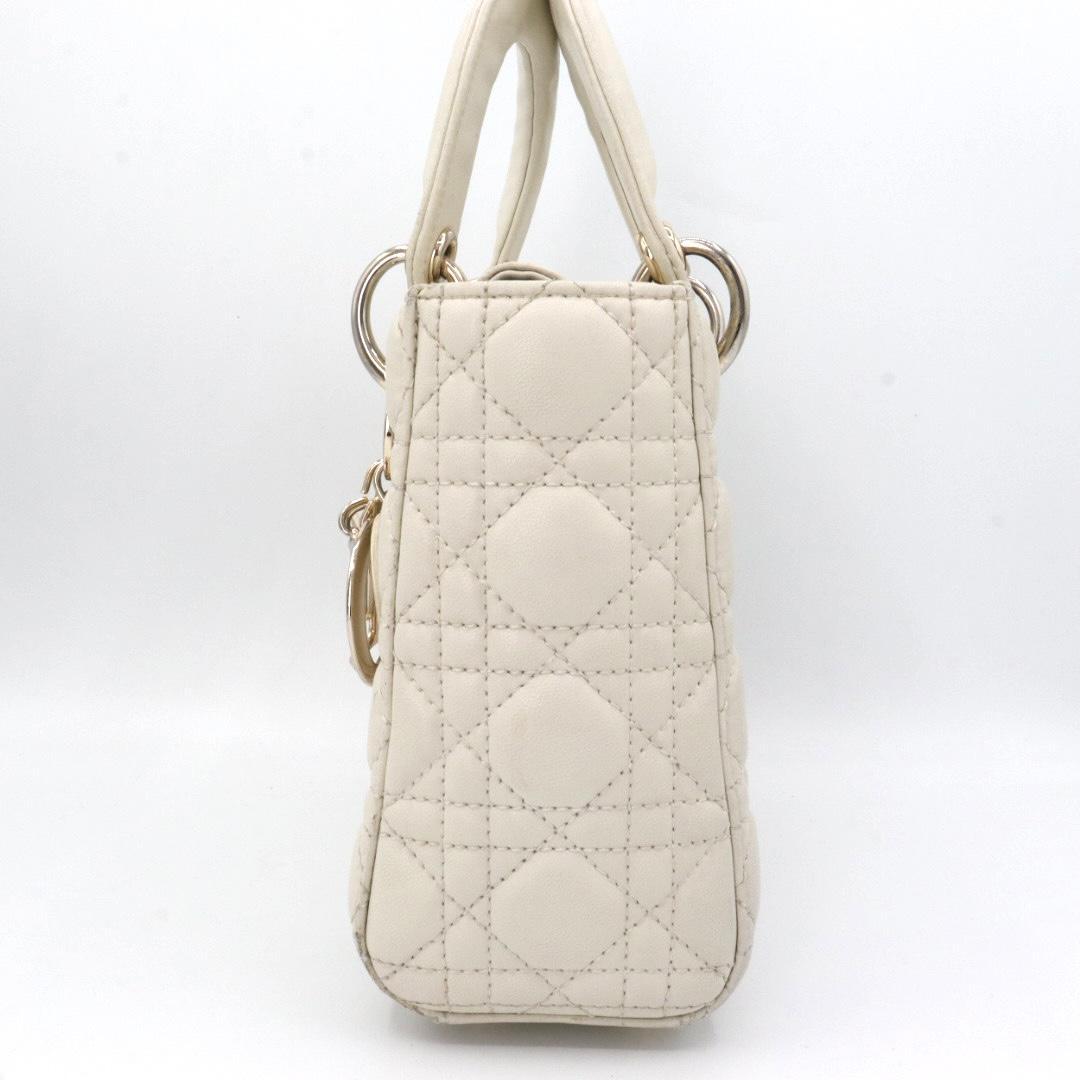 美品　クリスチャン　ディオール　レザー　２WAY ショルダーバッグ　ホワイト