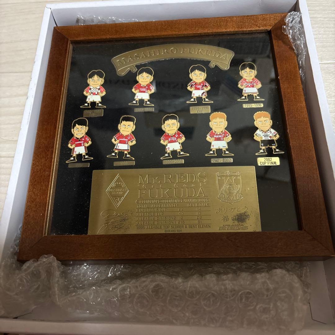 激レア❣️元浦和レッズ福田正博　引退記念サイン入りピンバッジ