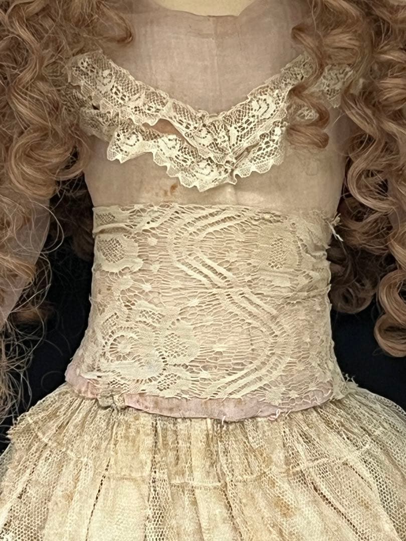 アンティークフランスフレンチヴィクトリアン ブドワールドール創作人形ビスクドール