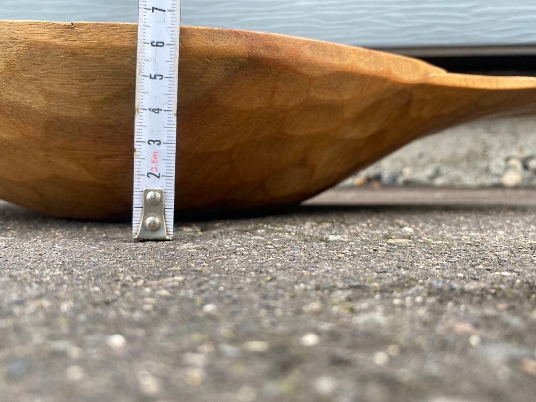 使い込まれた良い雰囲気のアイヌ模様　深皿(ニマ) 民藝　無垢　天然木