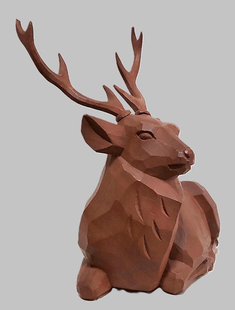 一刀彫　鹿　奈良人形　奈良一刀彫　東林　工芸品