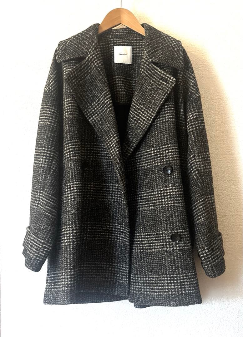 Spick & Spanスピックアンドスパン Wスライバーチェックハーフコート