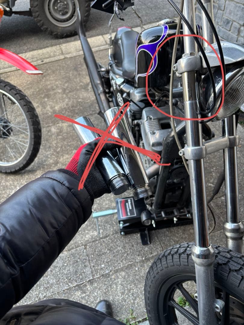 スポーツスター xl883 xl1200 フォークジョイント 4インチ 39φ