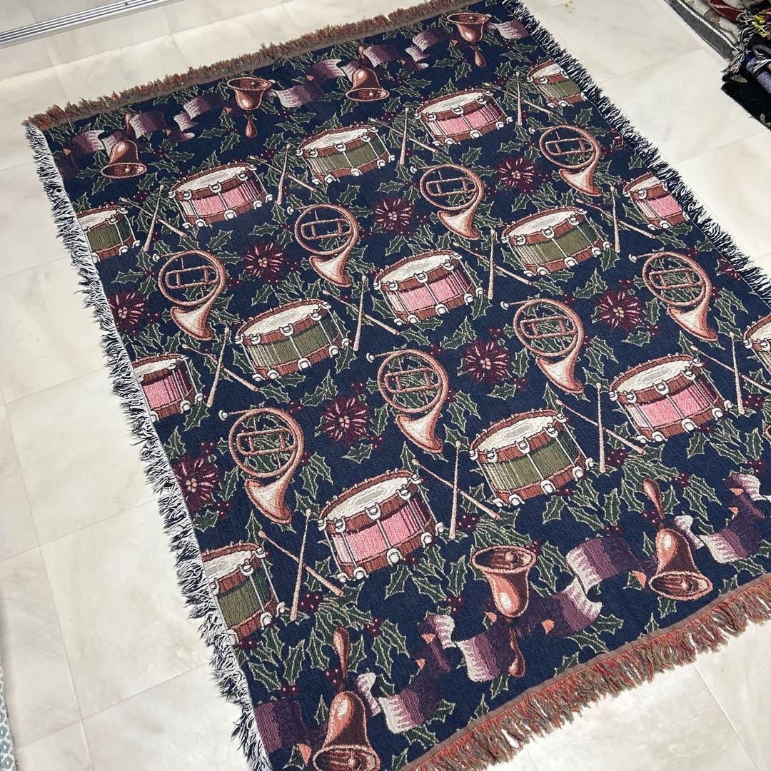 楽器　クリスマス　マルチカバー　ソファーカバー　ラグ　170x131