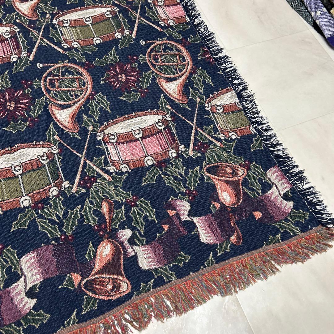 楽器　クリスマス　マルチカバー　ソファーカバー　ラグ　170x131