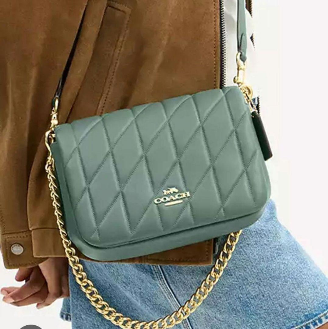 【最終値下】★COACH★ クイン バッグ キルティングショルダーバッグ セージ