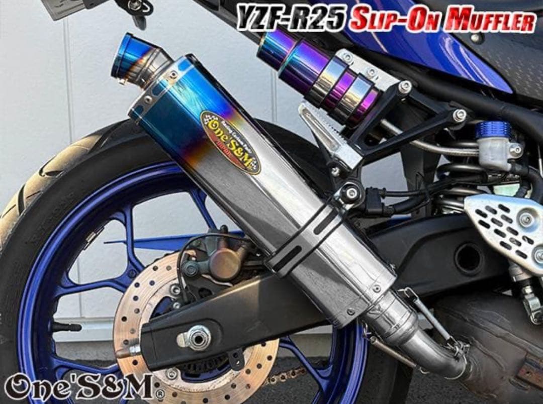 NEW YZF-R25 MT25 MT03 ワンズ管 スリップオンマフラーセット