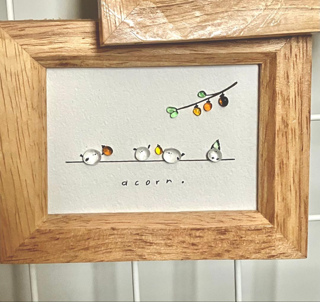 ハンドメイド作品セット⭐︎シマエナガ　シーグラスアート