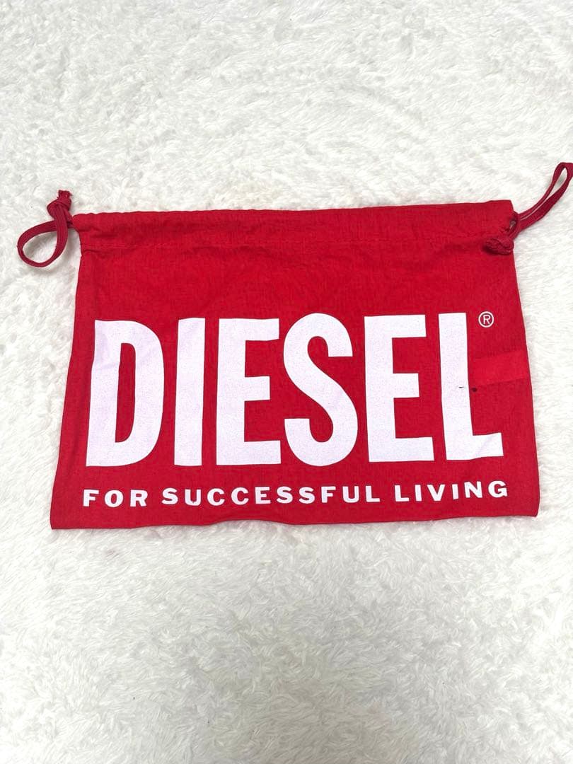 【DIESEL】ブラックレザーベルト シルバーオーバルバックル 袋付き