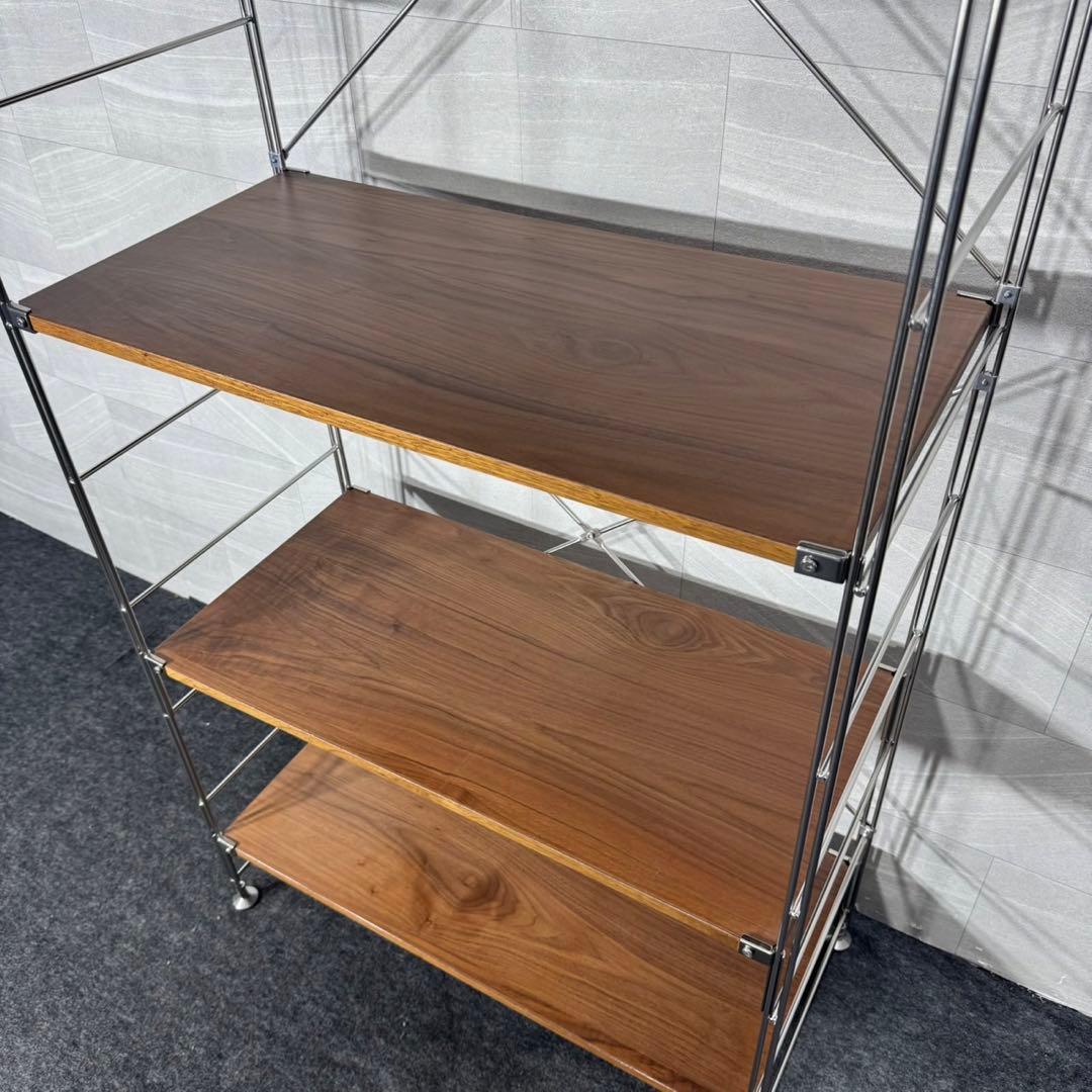 無印良品 ステンレスユニットシェルフ ウォールナット ワイド 大 d4153