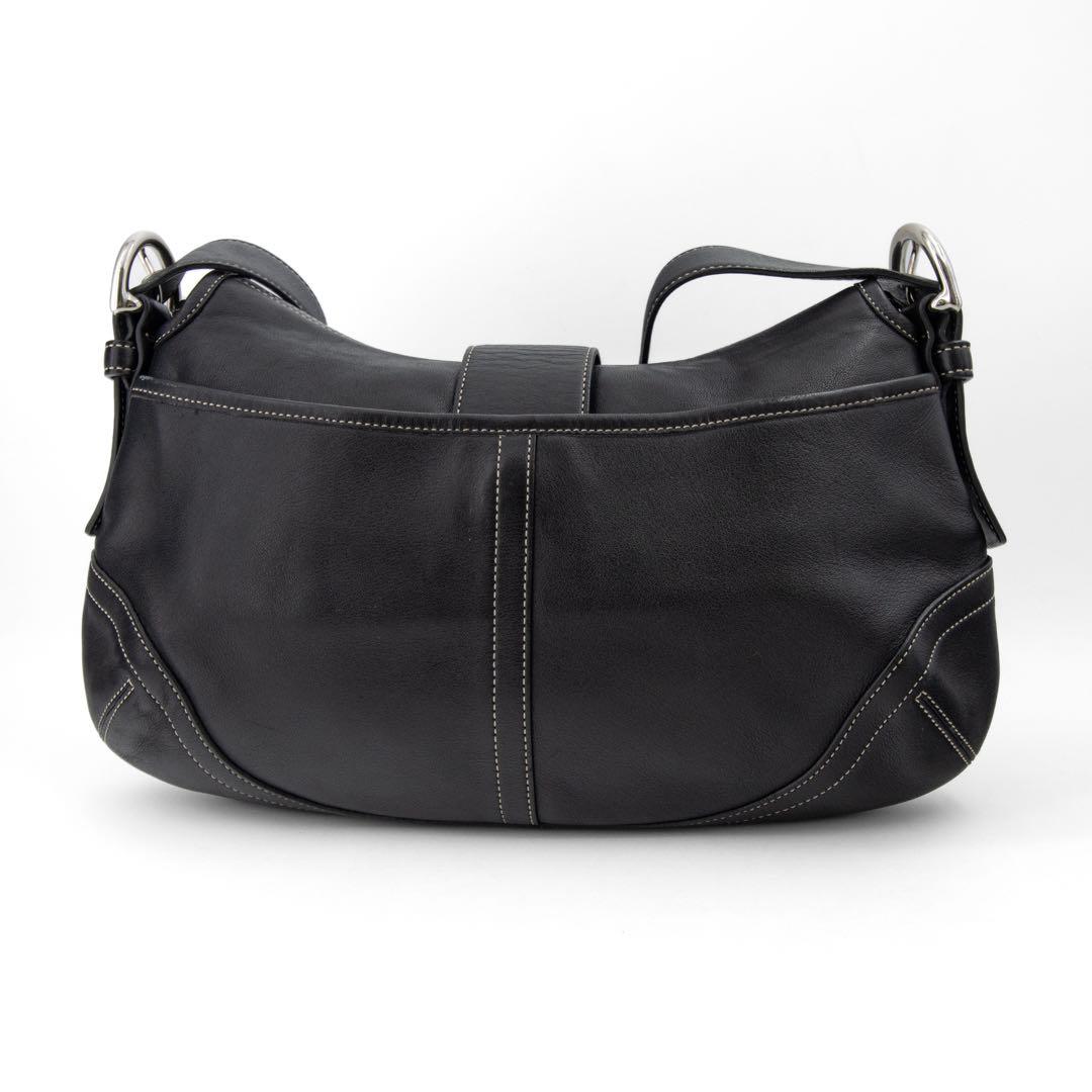 A076【美品】COACH／コーチ　ソーホー　ハンドバッグ　レザー　ブラック