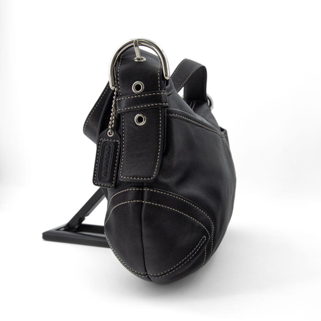 A076【美品】COACH／コーチ　ソーホー　ハンドバッグ　レザー　ブラック