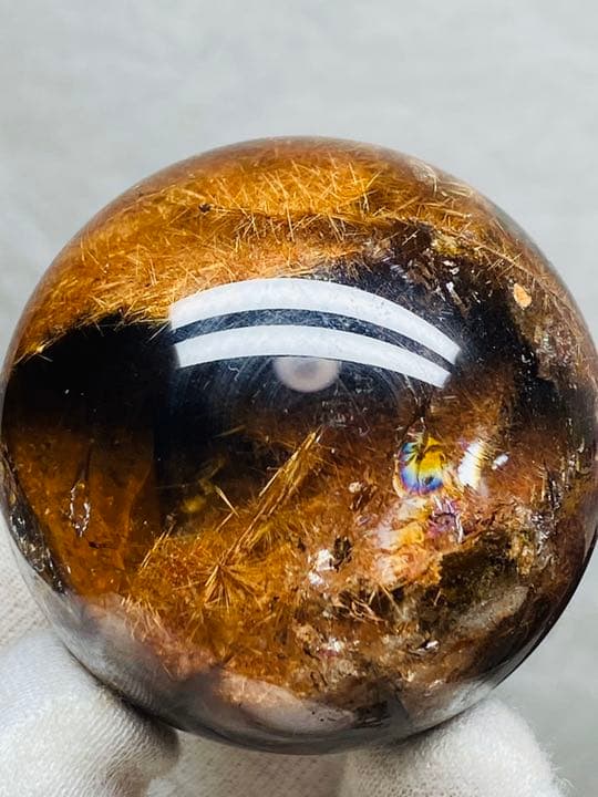 直径48.2㍉ タイチンルチルクォーツ 大量のルチル金針で出来た天然洞 貴重