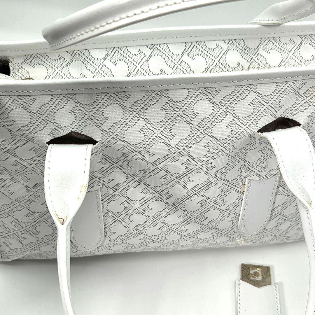 GHERARDINI ハンドバッグ 2way モノグラム レザー ソフティ 白