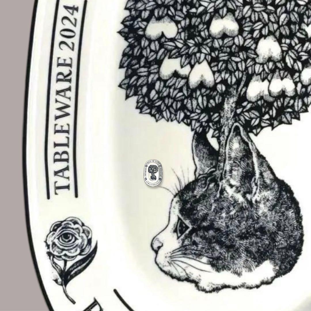 新品✨ボリス雑貨店 ヒグチユウコ ニャンコ オーバル皿　布ショッパー ねこ