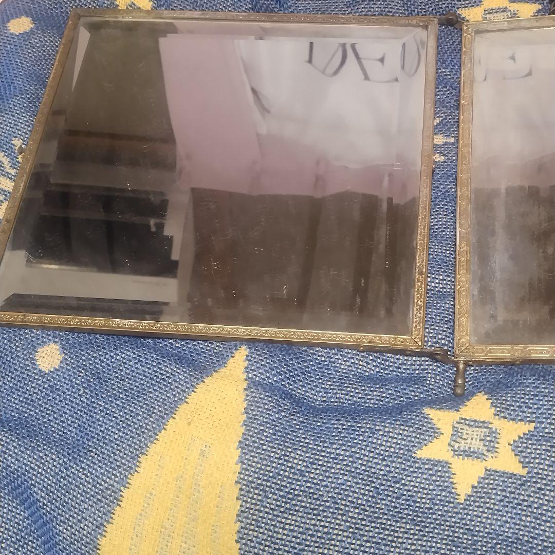 アンティークミラー●壁掛け●ゴールド●彫刻●ロココ●小便小僧●三面鏡●シャビー