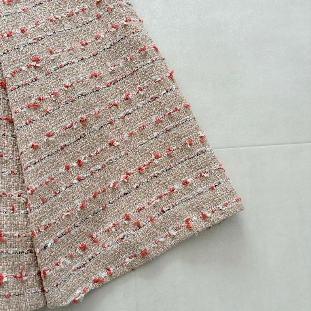 【美品】フォクシー ツイード ワンピース ノースリーブ フレアライン 40 春