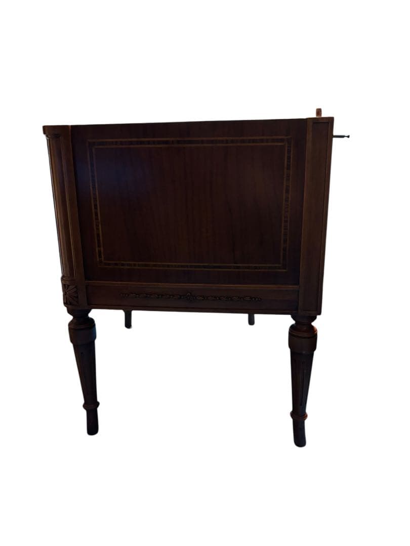 限定配送 書斎机 キドニーデスク 椅子セット マホガニー材 イタリア製 羽 F