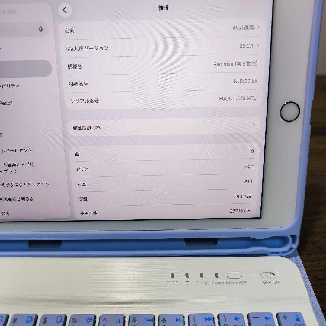 iPad Mini 5 Simフリー 256GB ケースとキーボード、タッチペン