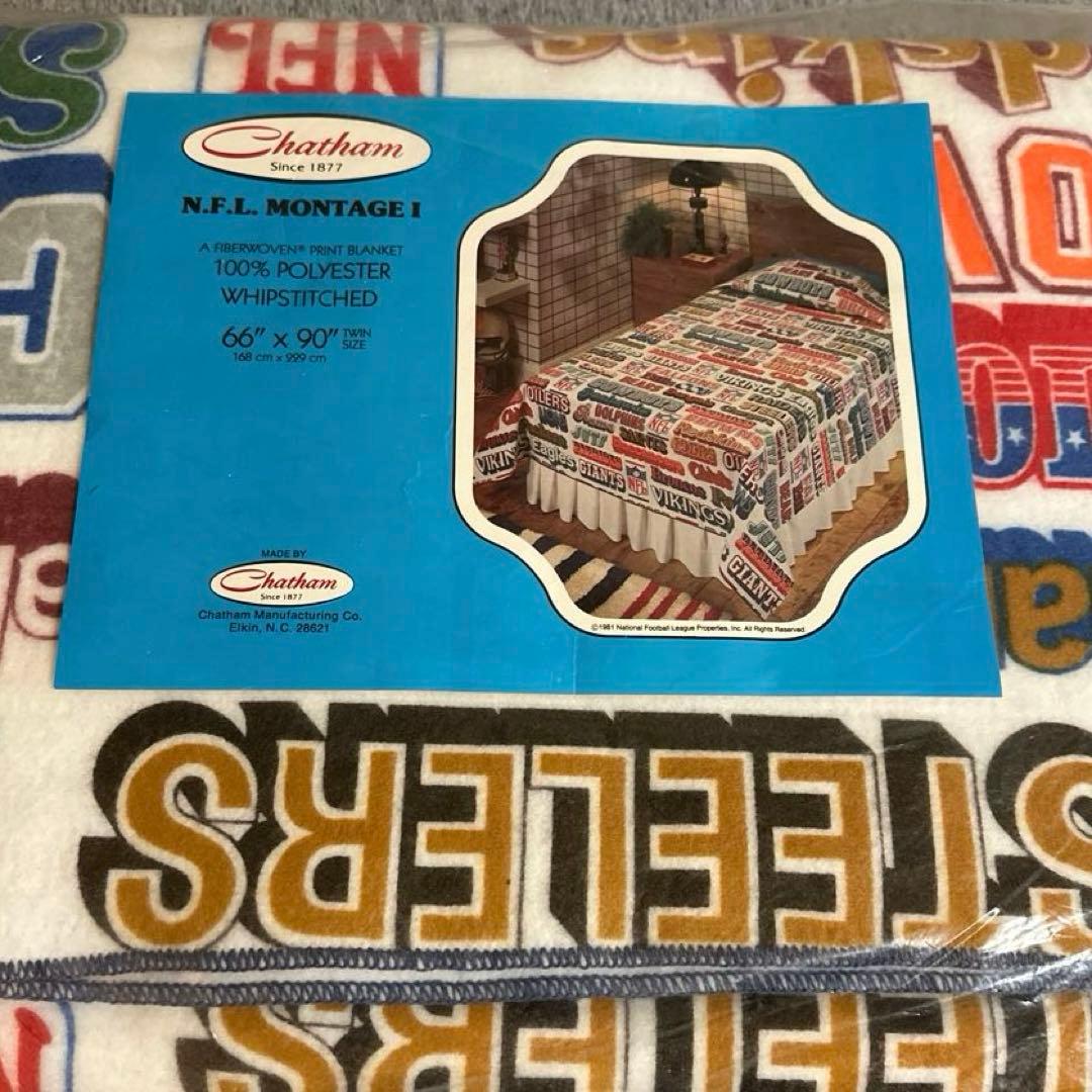 80s Chatham チャタム社 NFL MONTAGE ブランケット グッズ