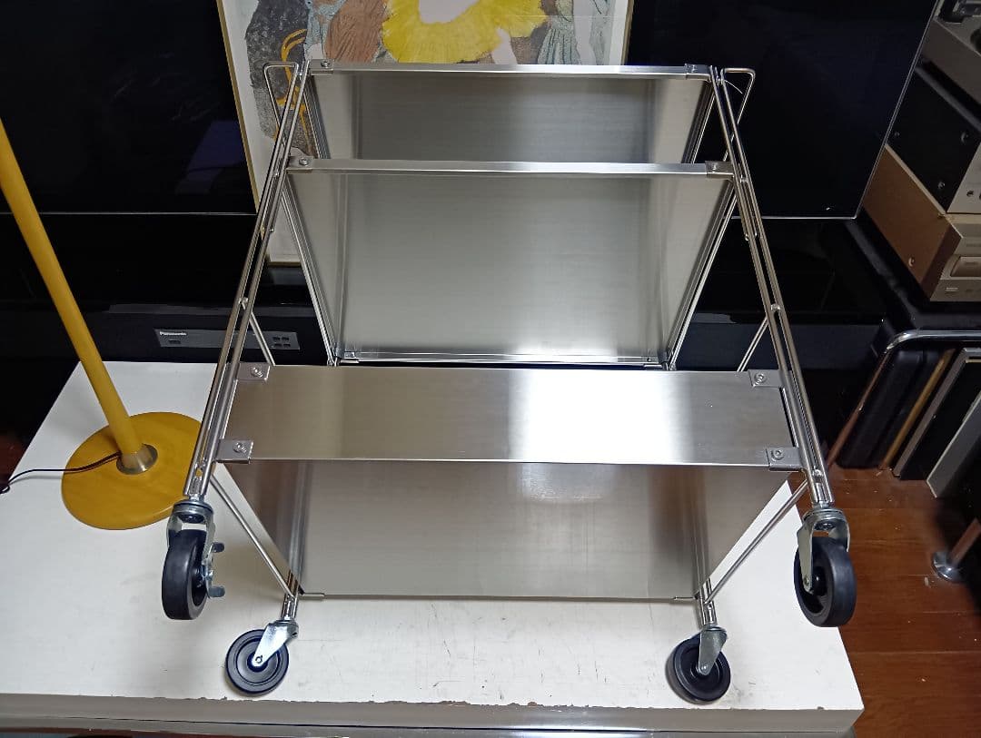 無印良品 ステンレスユニットシェルフワゴンセット キャスター付