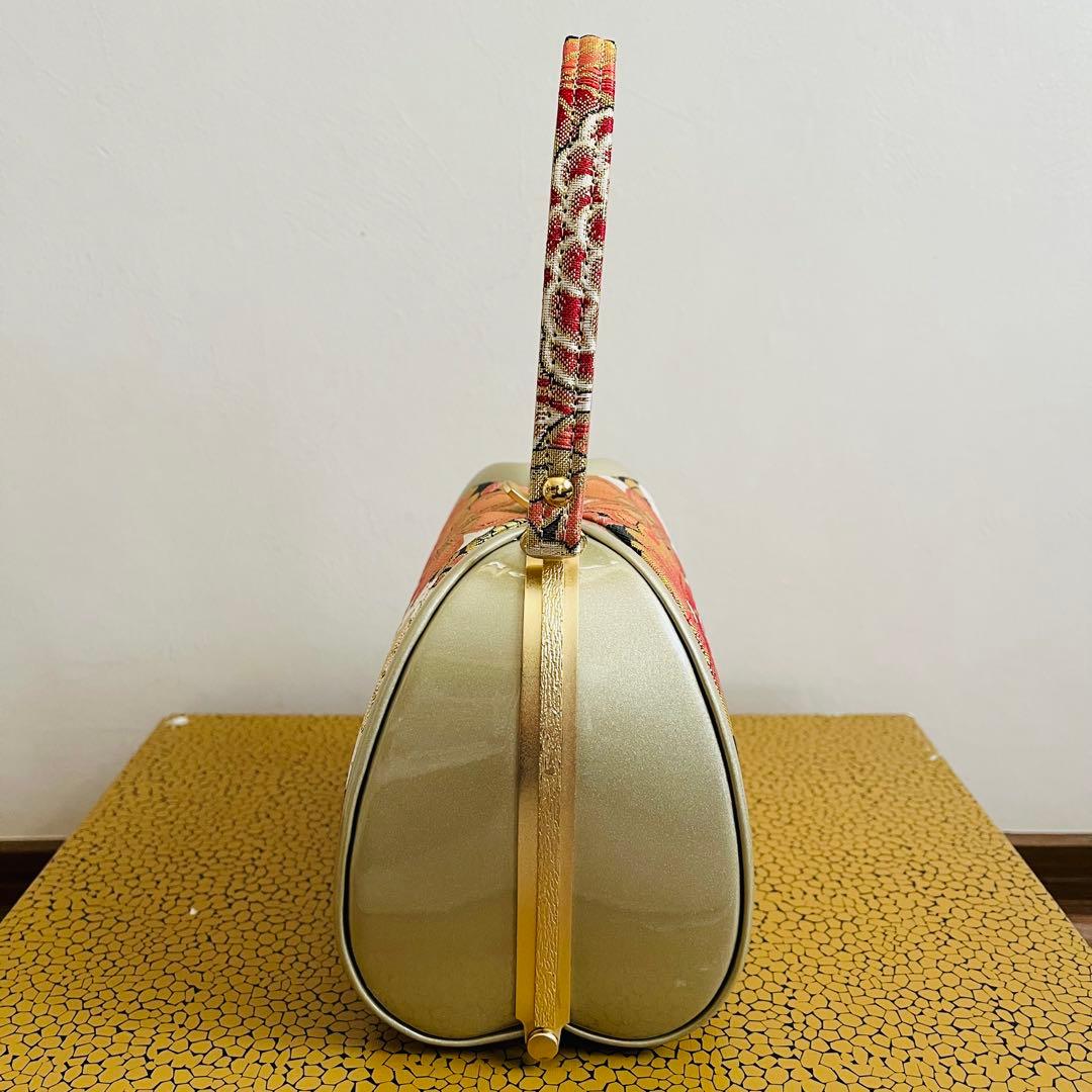 【美品】振袖用バッグ　草履　成人式　振袖　西陣織　正絹　Mサイズ