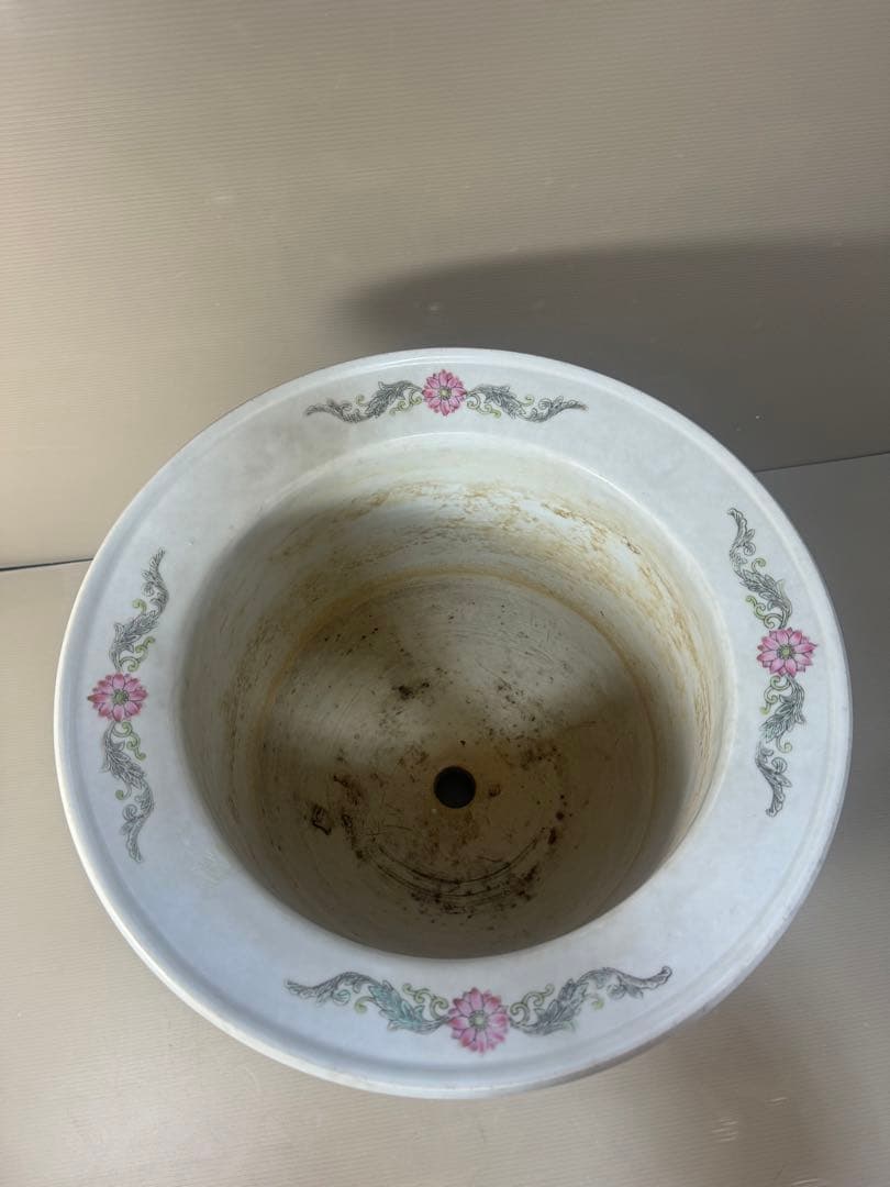 2609 中国骨董　花鳥文　鉢　植木鉢　時代物