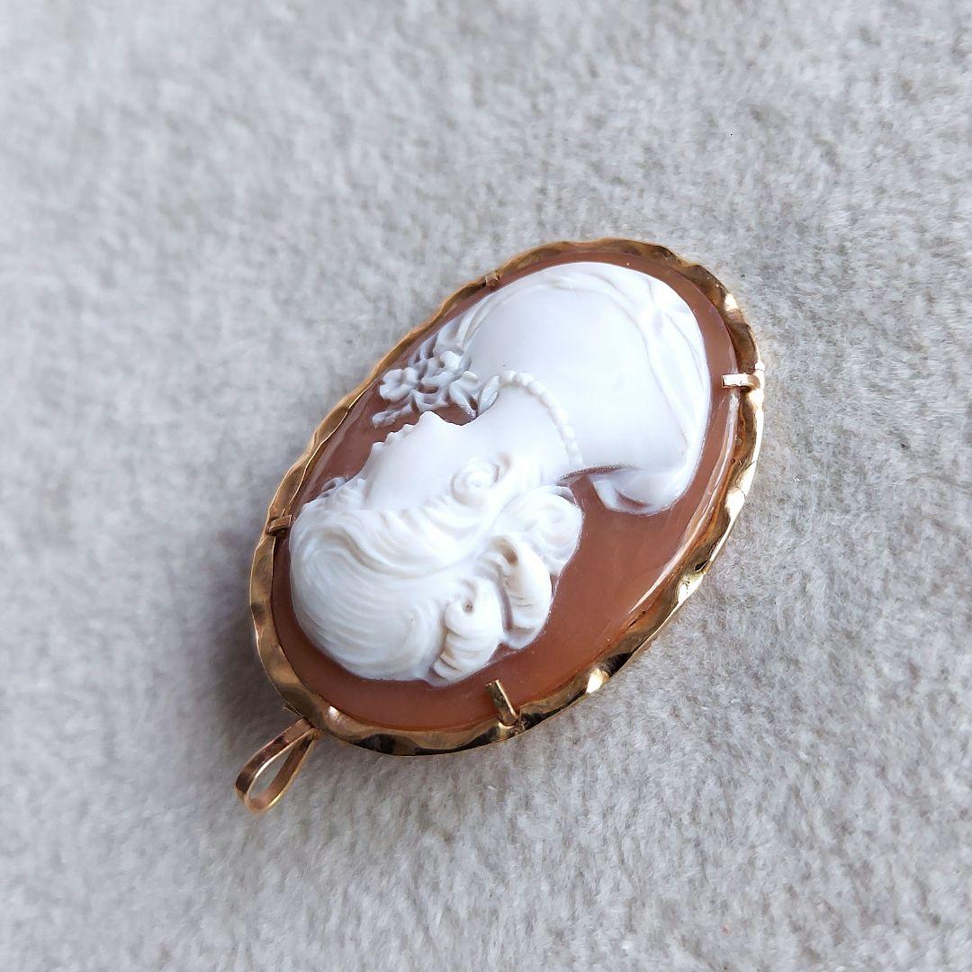 ヴィンテージ　女性　カメオ　ペンダントトップ&ブローチ