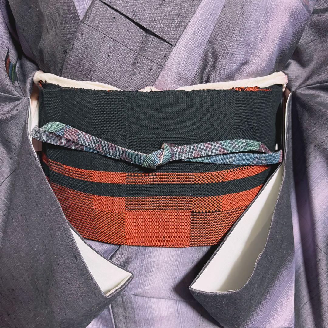 C*o様 未使用近い　美品　袷　正絹　生紬　琉球絣柄　小紋　フルセット