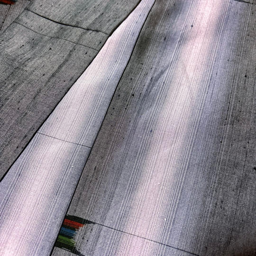 C*o様 未使用近い　美品　袷　正絹　生紬　琉球絣柄　小紋　フルセット