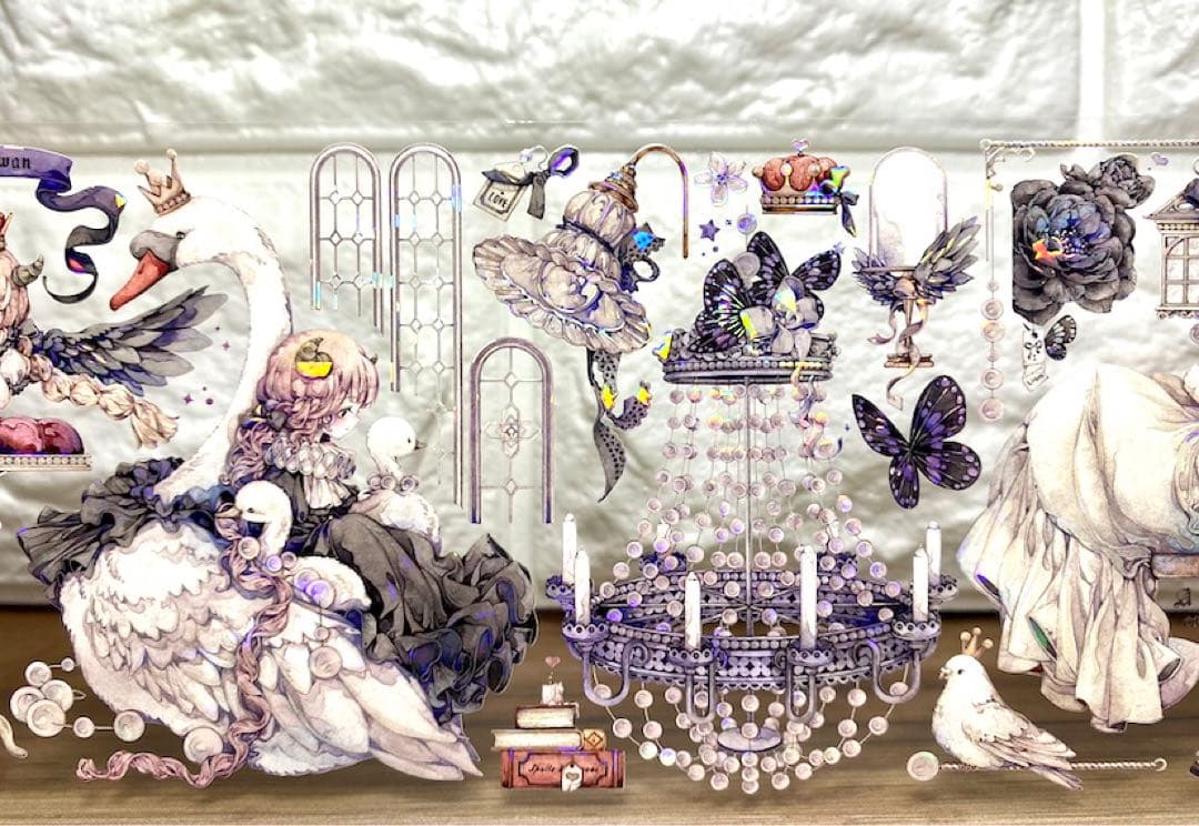 【KN060】海外PET貝殻光マスキングテープ　マステ切り売り　天鹅记　人物