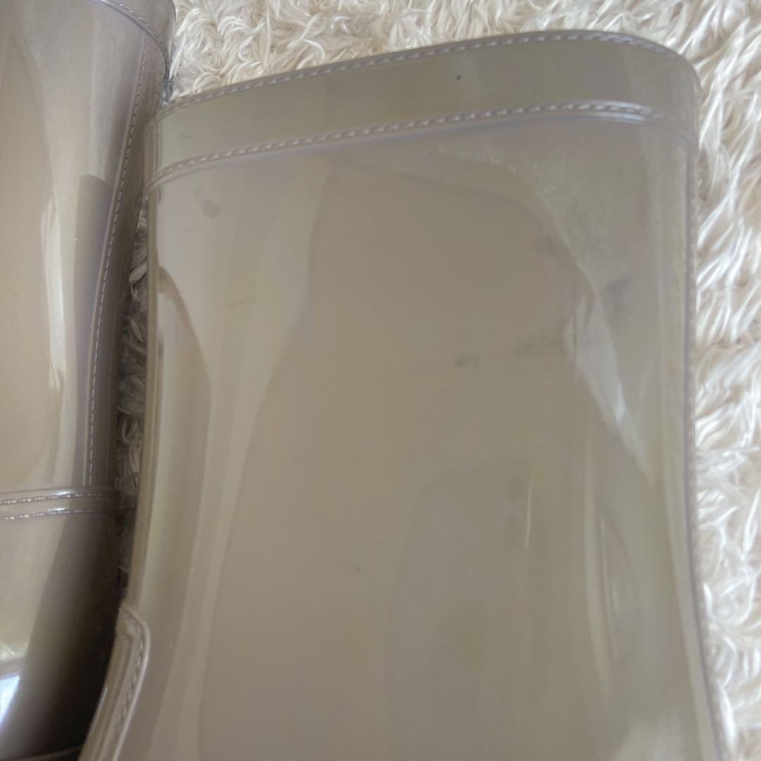 プラダ　レインブーツ　三角ロゴ　グレージュ　36 長靴　ラバー素材