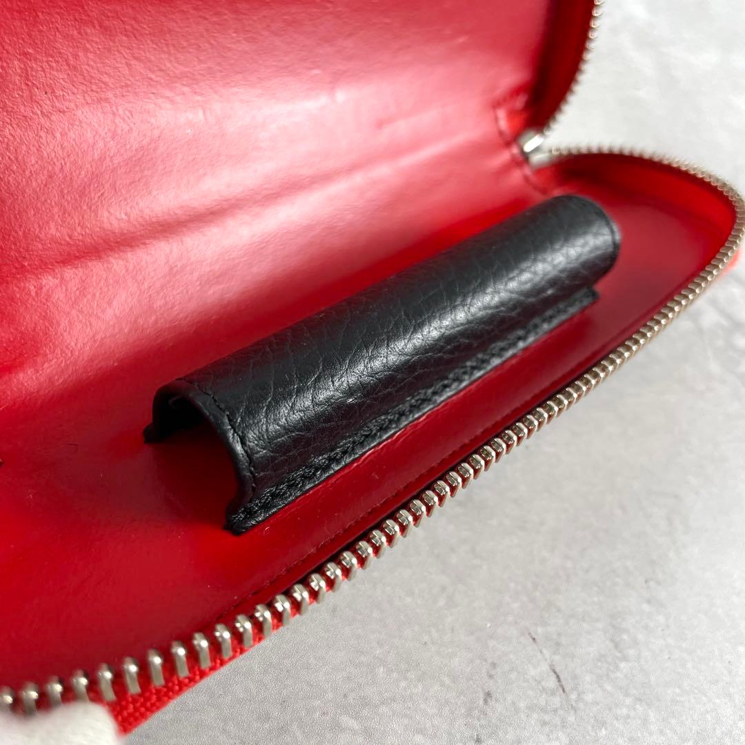 極美品✨ モンブラン ペンケース ファスナー ジップ レザー ブラック×レッド