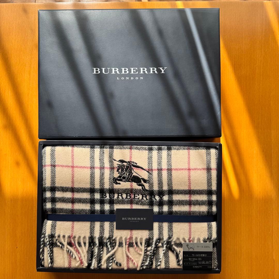 BURBERRY ウール100% ひざ掛け チェック柄