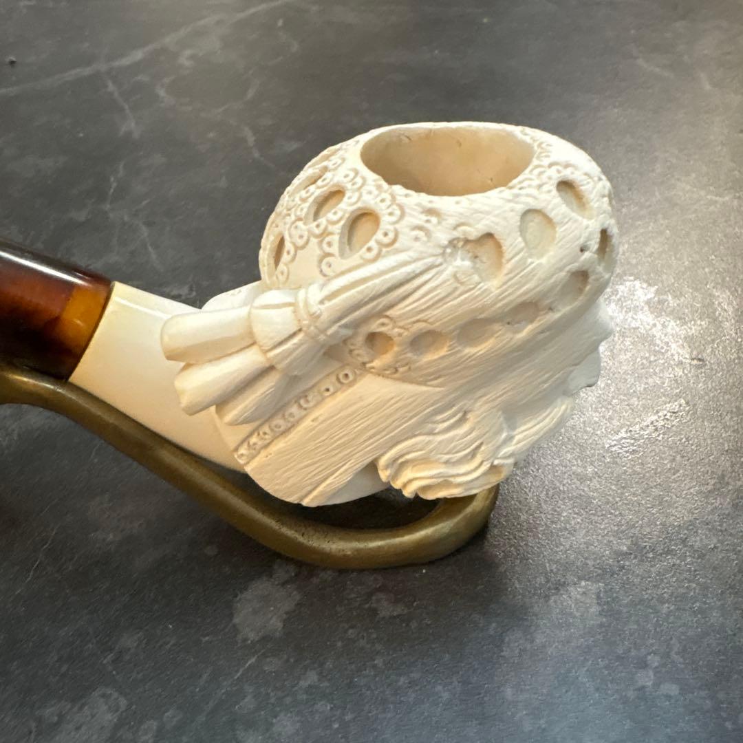 極上彫最高級 トルコ メシャムパイプ 海泡石 スルタン ターバン